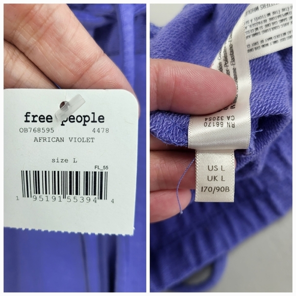 Free People Movement Sunny Skinny Sweats Joggers Violet LARGE NWT - Picture 12 of 16